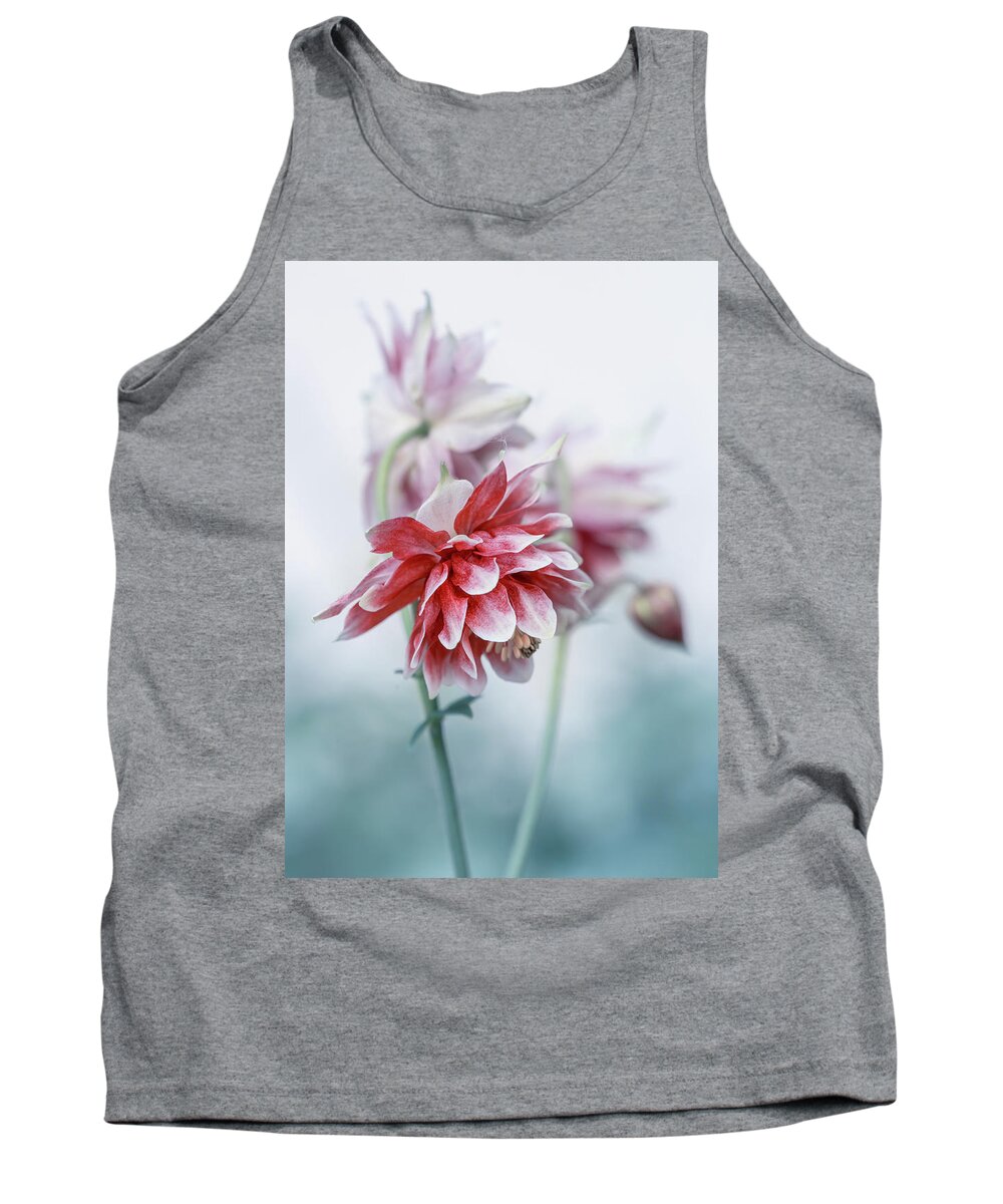 Colorful Tank Top featuring the photograph Red columbines by Jaroslaw Blaminsky