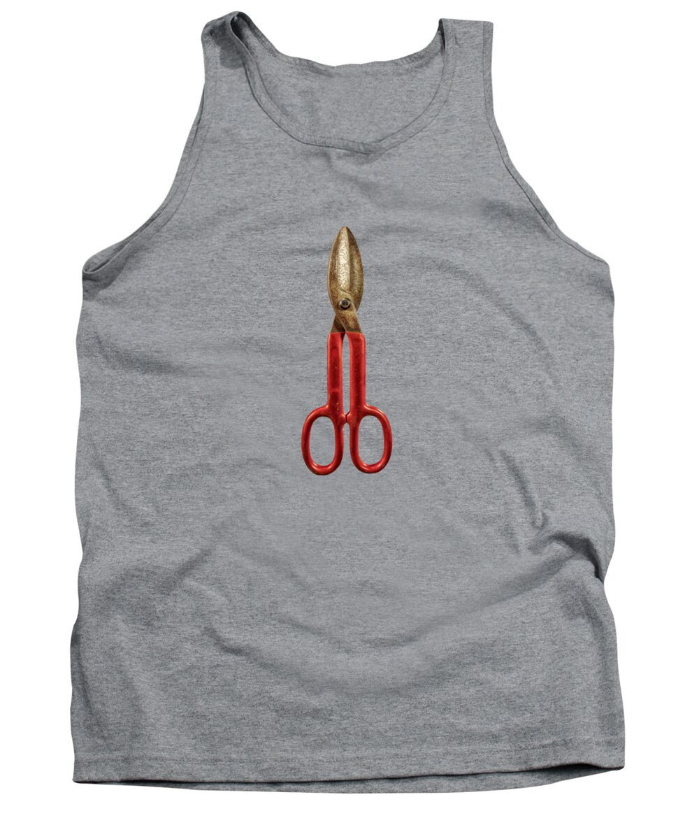 Blade Tank Top featuring the photograph Red Metal Shears by Yo Pedro