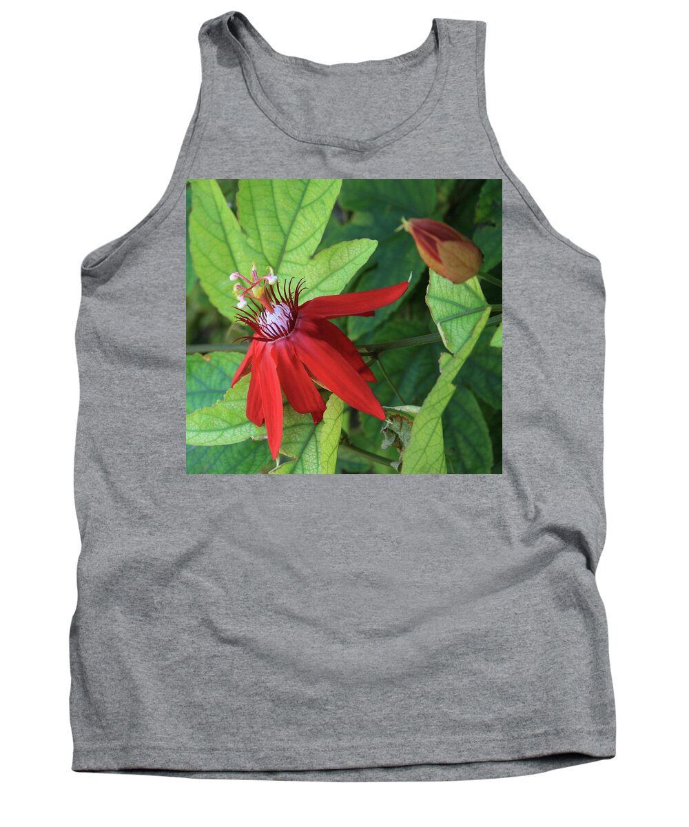 Red Passion Tank Top featuring the photograph Red Passion Bloom by Marna Edwards Flavell