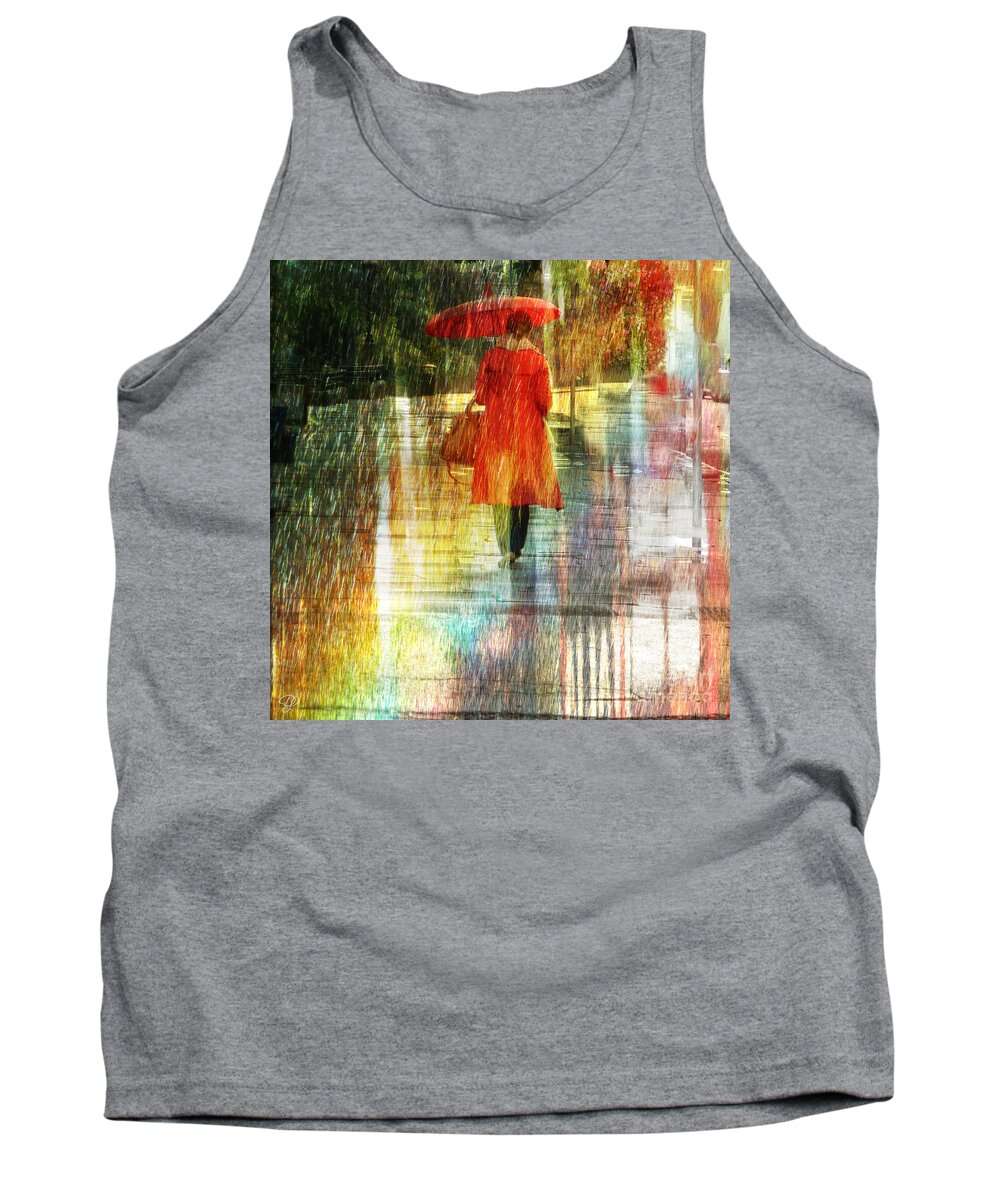 Woman Tank Top featuring the photograph Red Rain Day by LemonArt Photography