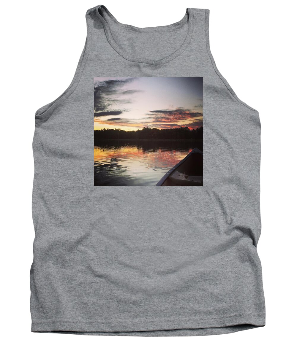Sky Tank Top featuring the drawing Red Spotted Sunset by Jason Nicholas