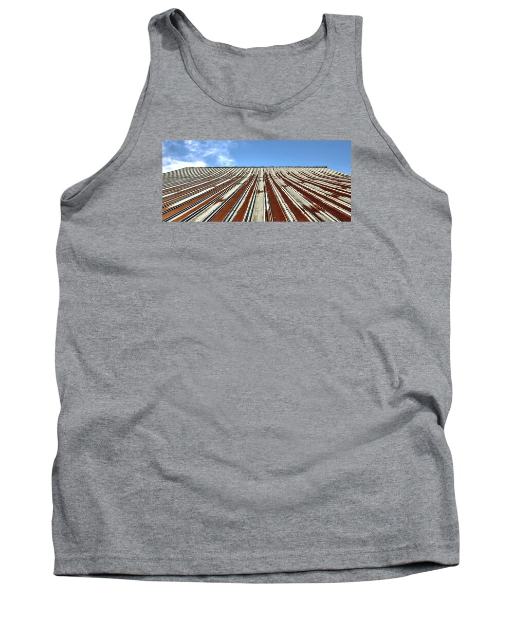 Agriculture Tank Top featuring the photograph Red Tin Roof by Jerry Sodorff
