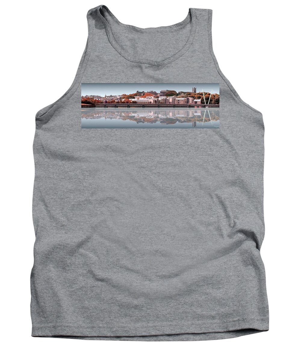 Lancaster Tank Top featuring the digital art Reflection River Lune - Blue by Joe Tamassy