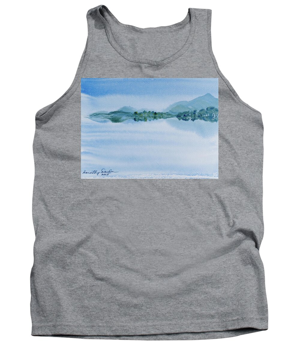 Australia Tank Top featuring the painting Reflection of Mt Rugby in Bathurst Harbour by Dorothy Darden