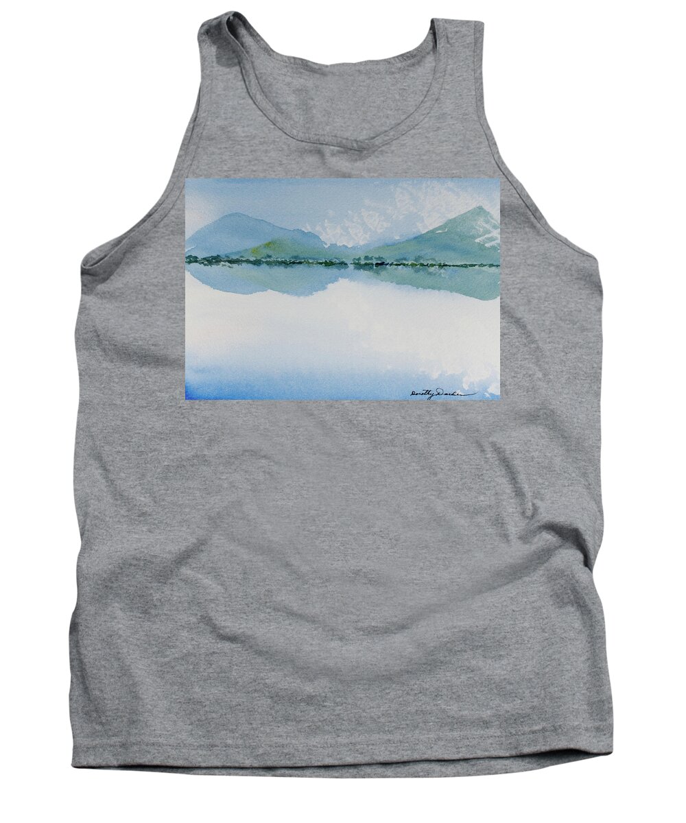 Australia Tank Top featuring the painting Reflections of the skies and mountains surrounding Bathurst Harbour by Dorothy Darden