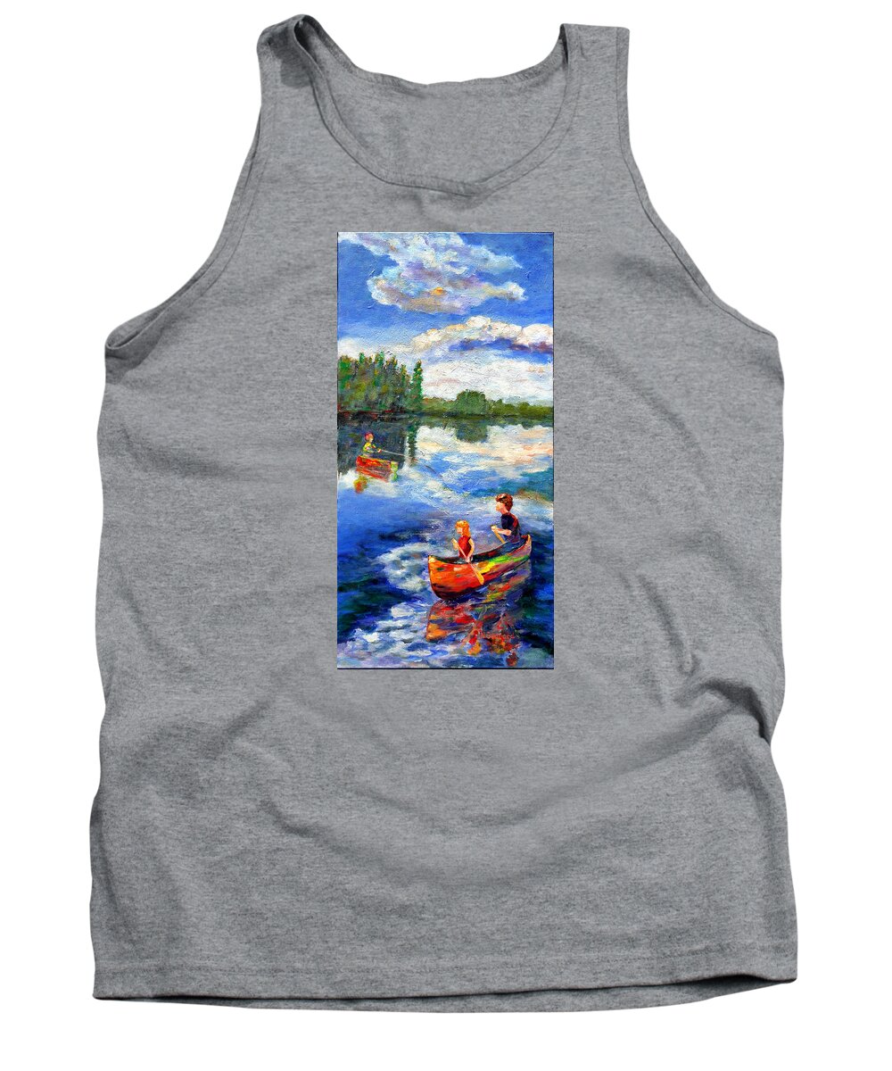 Landscape Tank Top featuring the painting Reflective Shapes by Naomi Gerrard