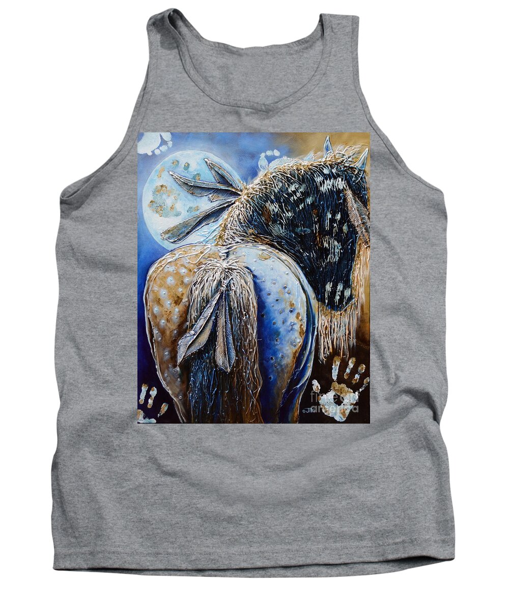 Horse Tank Top featuring the painting Release of Inner Spirit by Jonelle T McCoy
