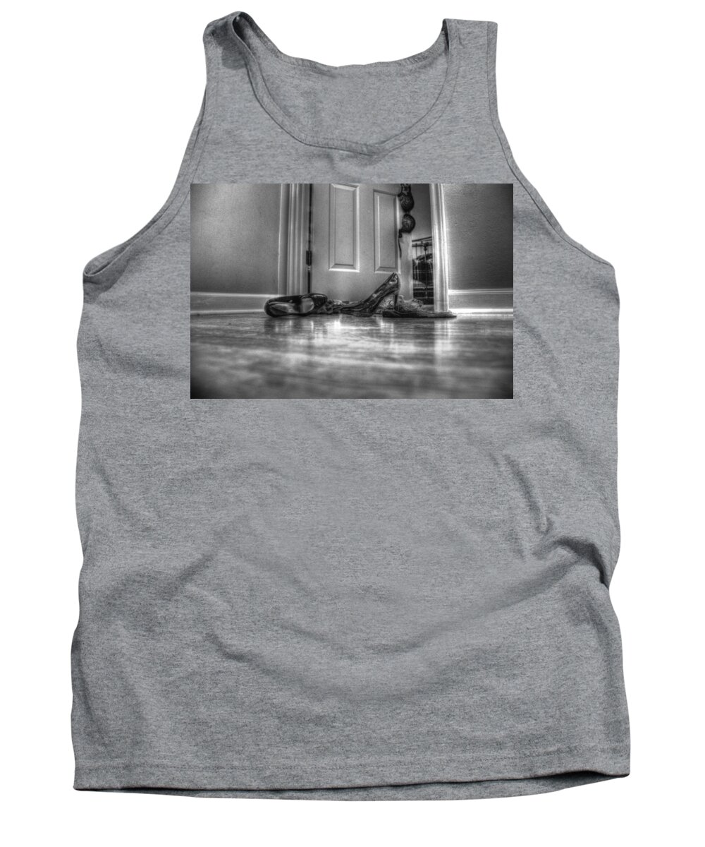 Rendezvous Tank Top featuring the photograph Rendezvous do not disturb 05 BW by Andy Lawless