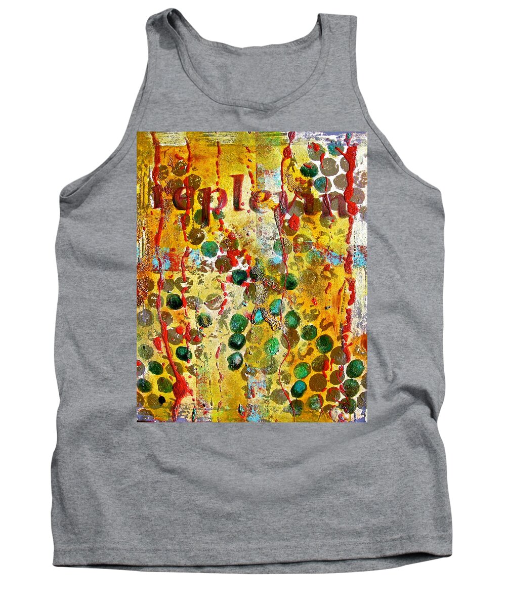 Abstract Art Tank Top featuring the painting Replevin by Laura Pierre-Louis