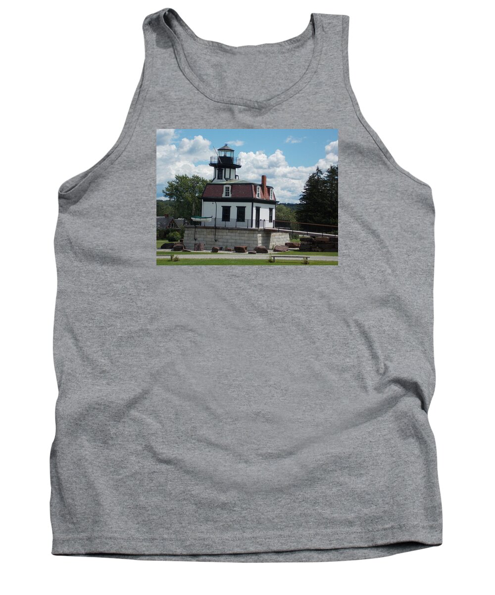 Shelburne Tank Top featuring the photograph Restored Lighthouse by Catherine Gagne