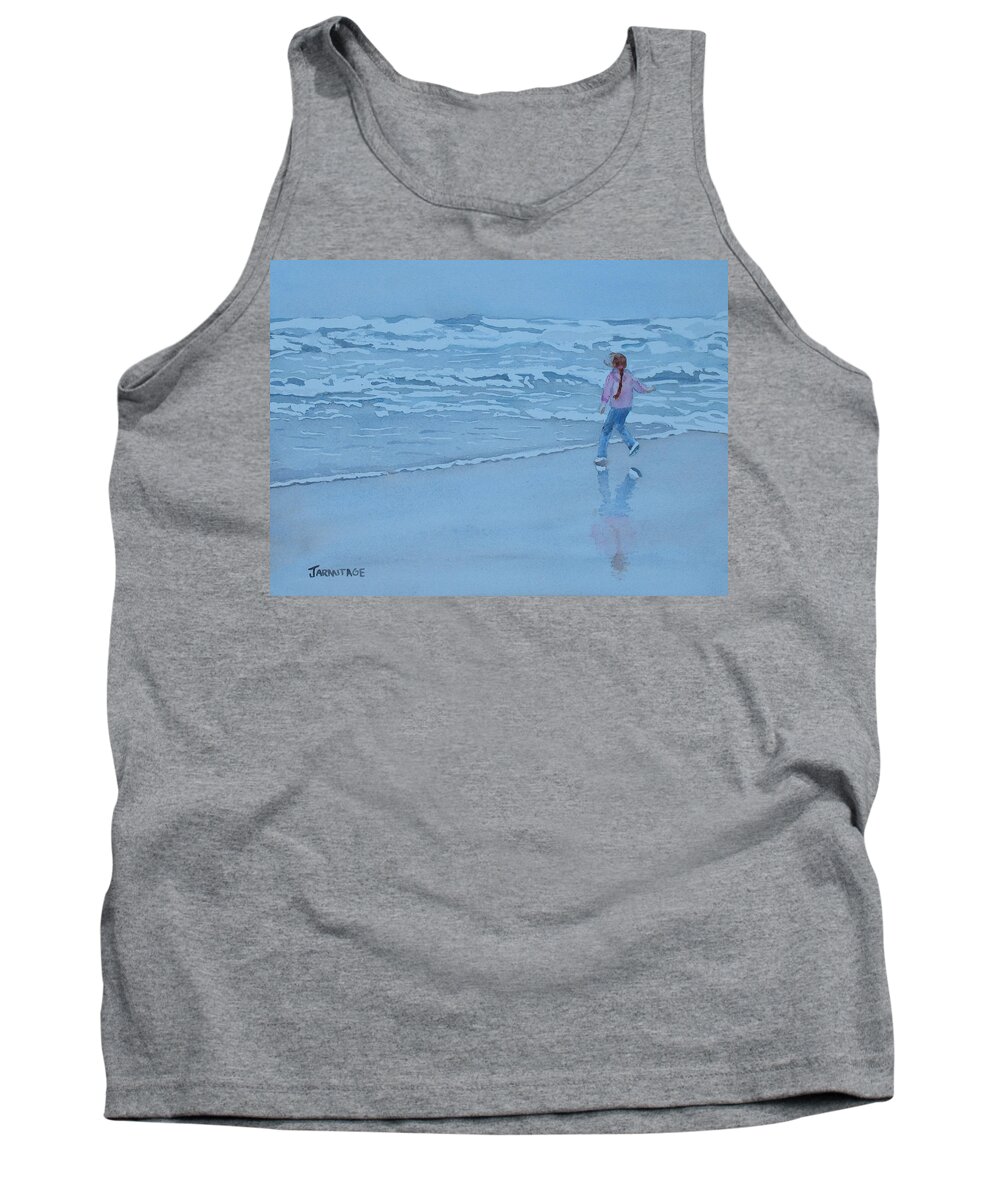 Ocean Tank Top featuring the painting Retreat by Jenny Armitage