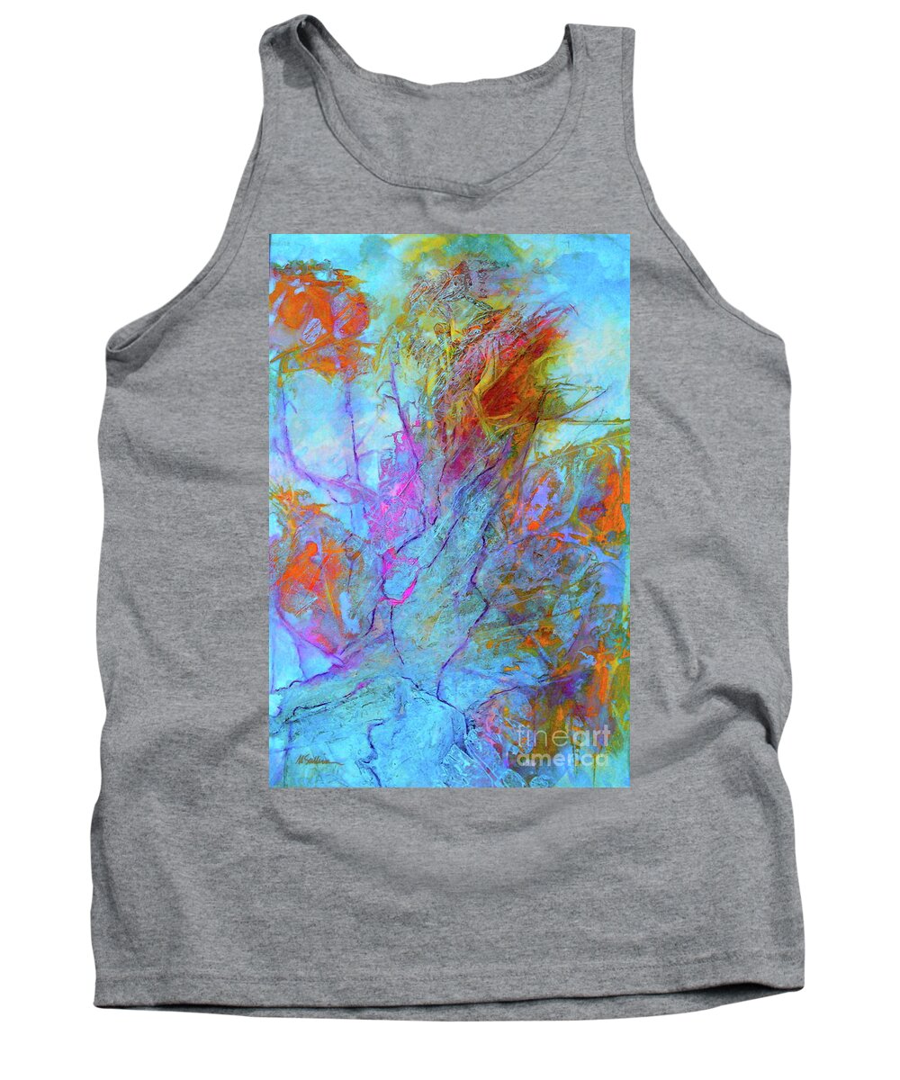 Abstract Tank Top featuring the painting Rhapsody in Blue by Mary Sullivan