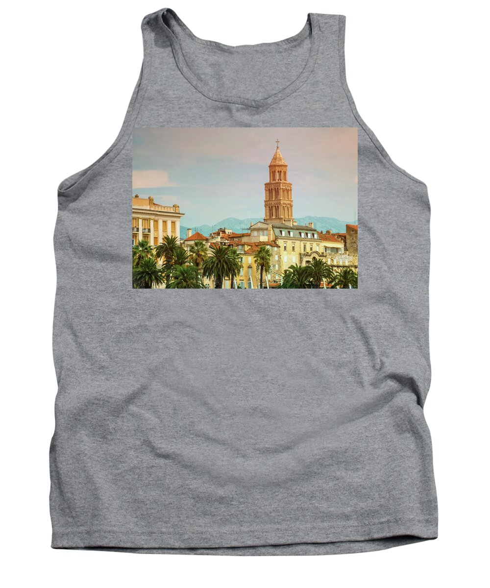 House Tank Top featuring the photograph Riva waterfront, houses and Cathedral of Saint Domnius, Dujam, D by Elenarts - Elena Duvernay photo