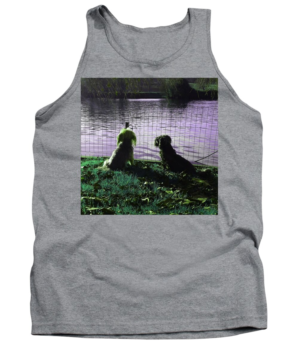 Dog Tank Top featuring the photograph River Gazing In Emerald Green by Rowena Tutty