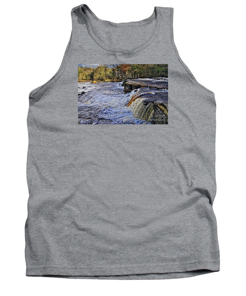 River Swale Tank Top featuring the photograph River Swale at Richmond Yorkshire by Martyn Arnold