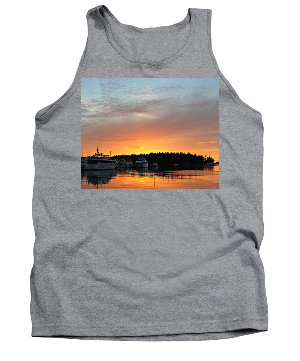 Sunset Tank Top featuring the photograph Roche Harbor Sunset by Steve Natale
