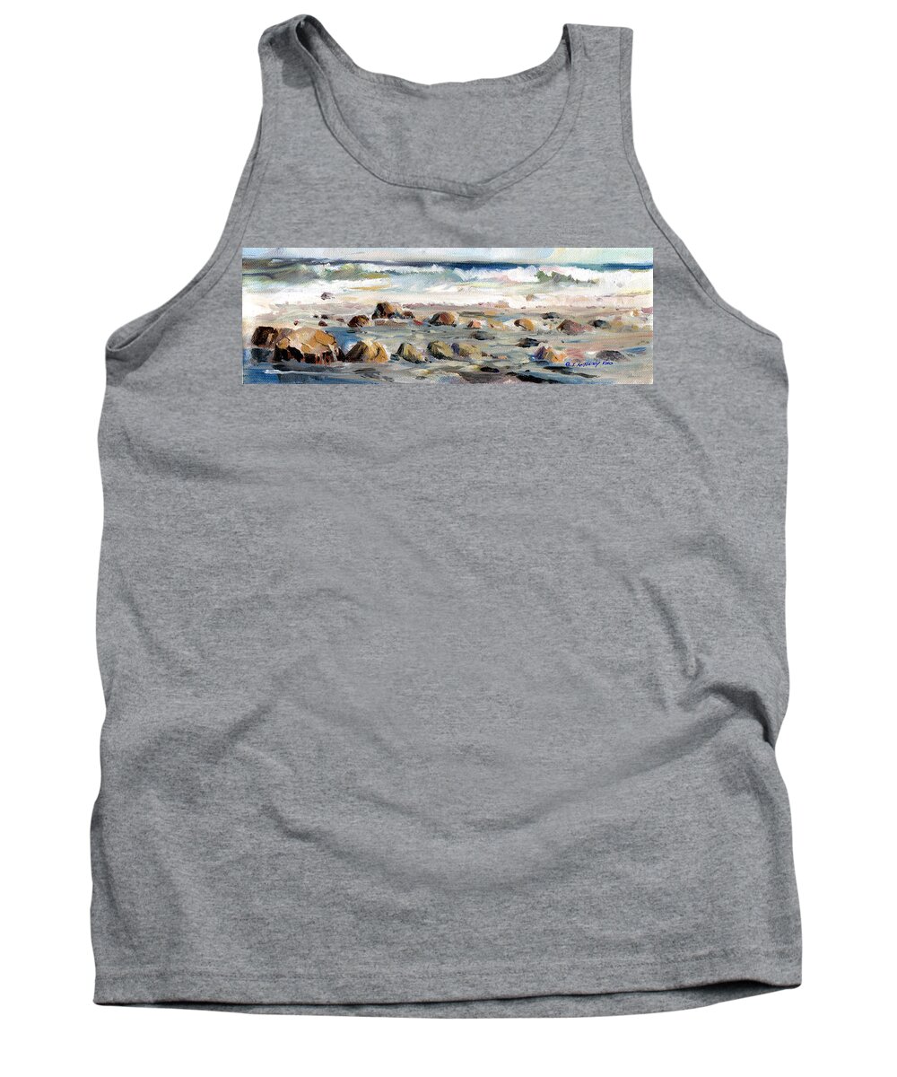 Visco Tank Top featuring the painting Rocky Seashore by P Anthony Visco