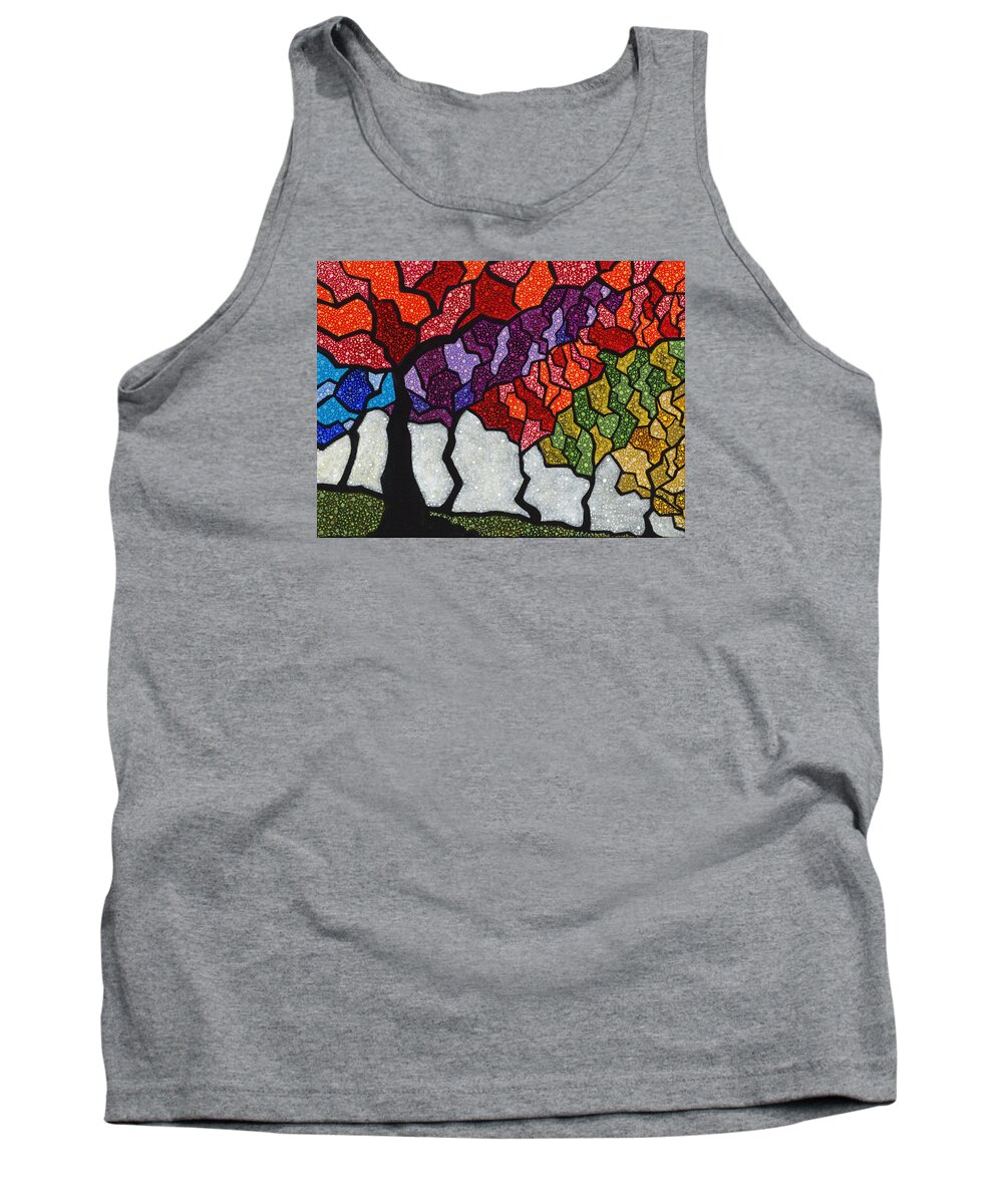 Trees Tank Top featuring the painting Romance Dawn by Joel Tesch