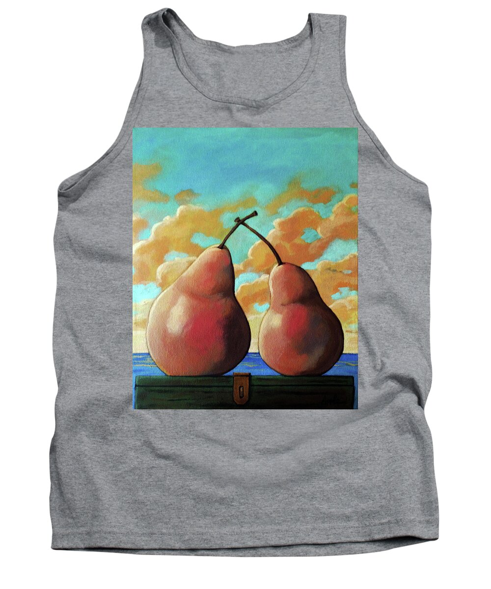 Pears Tank Top featuring the painting Romantic Pear by Linda Apple