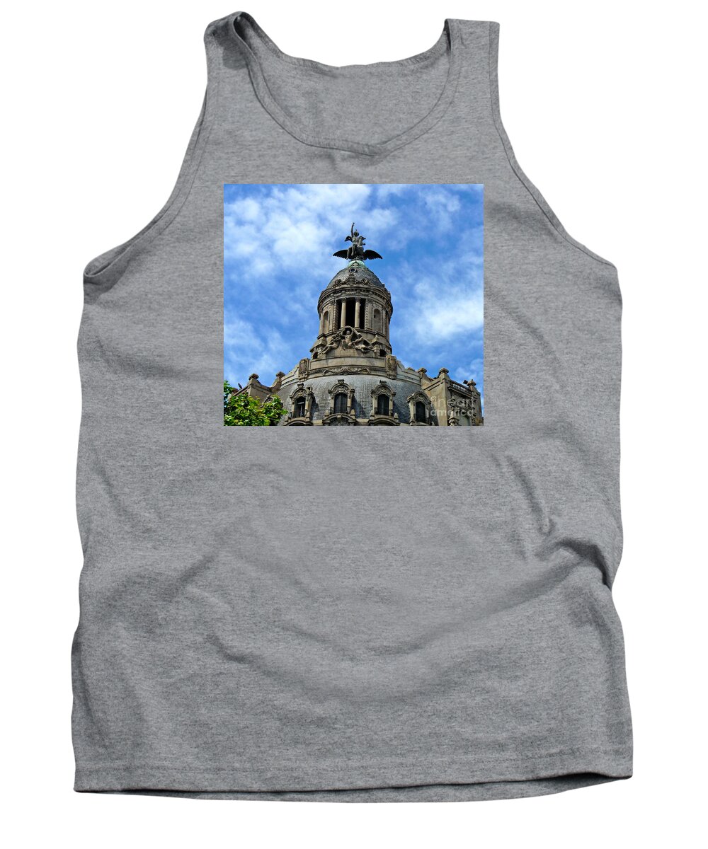 Photography Tank Top featuring the photograph Roof top Statue by Francesca Mackenney