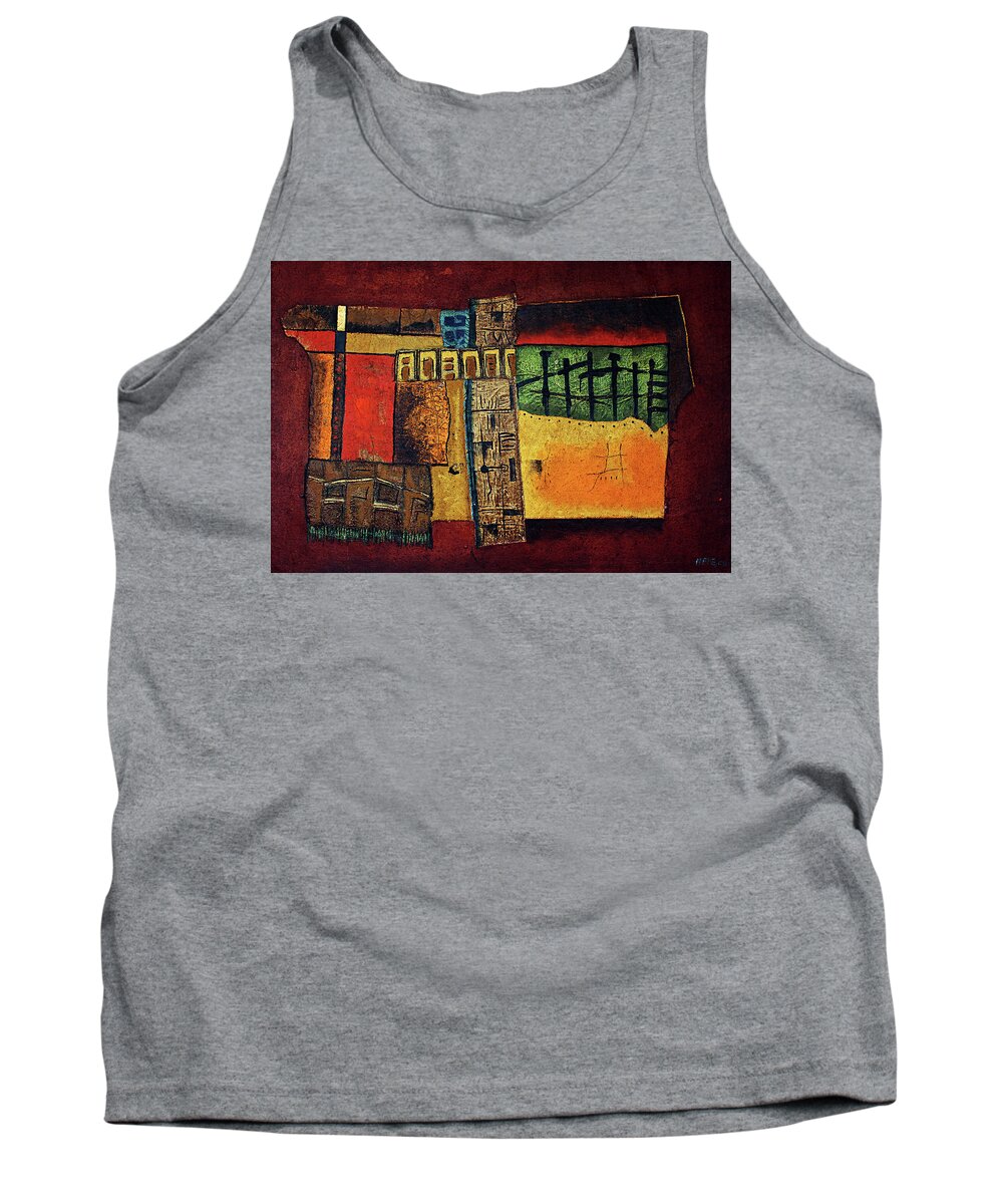 Abstract Tank Top featuring the painting Roots by Michael Nene