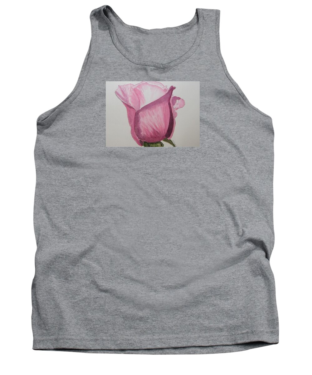 Floral Tank Top featuring the painting Rose bud by Elvira Ingram