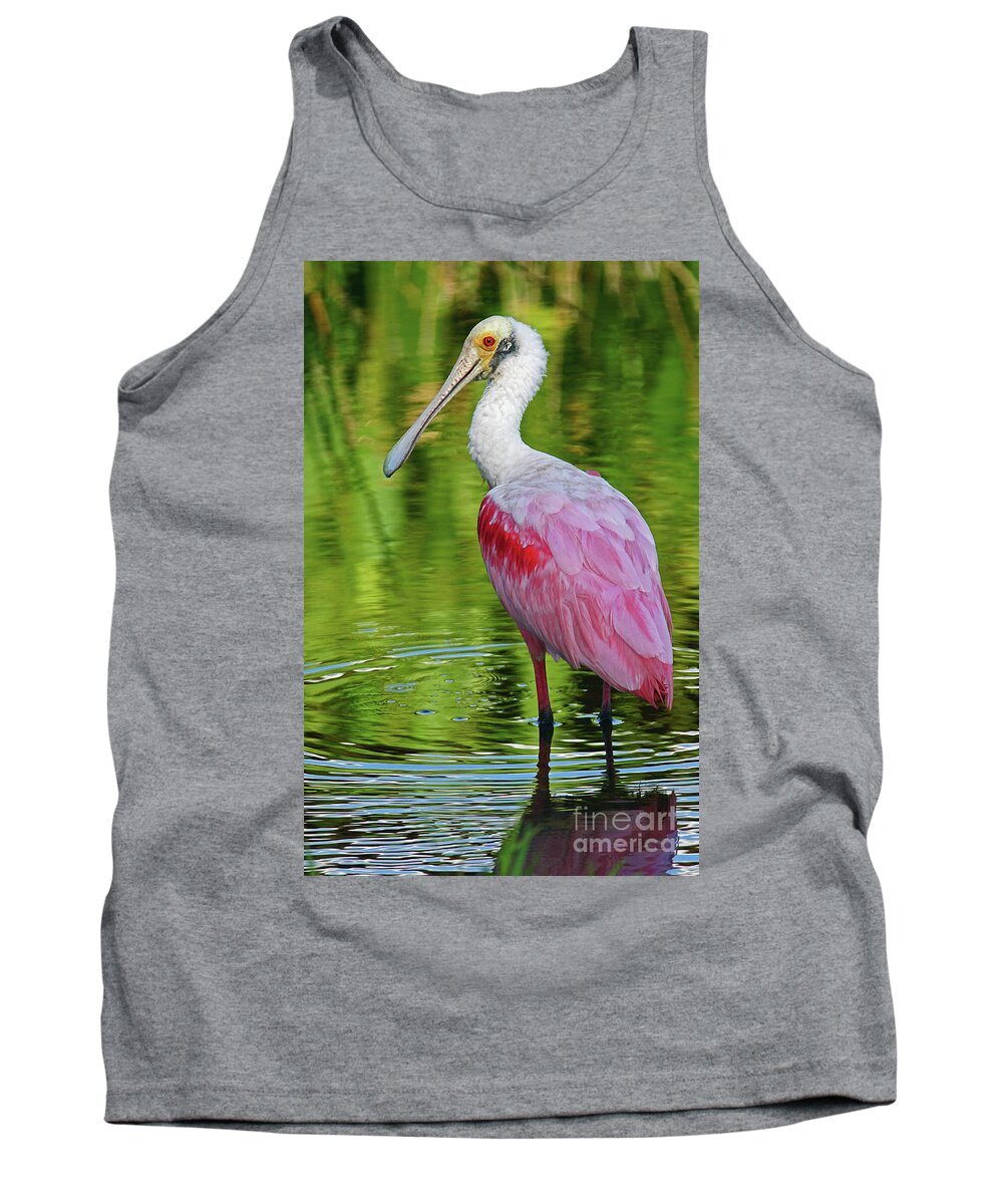 Bird Tank Top featuring the photograph Roseate Spoonbill Portrait by Larry Nieland