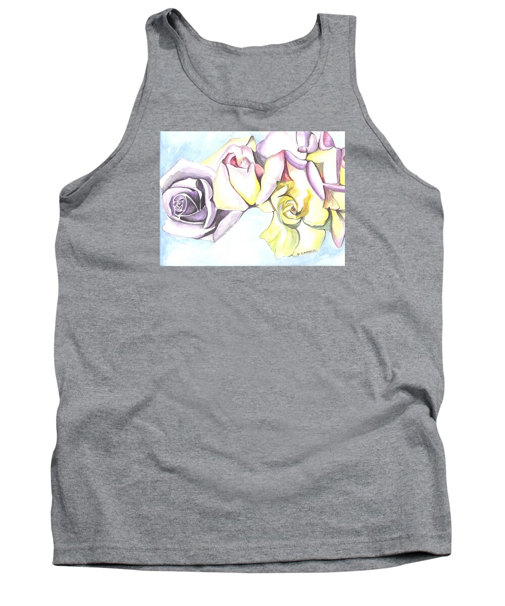 Love Tank Top featuring the painting Roses study by Darren Cannell