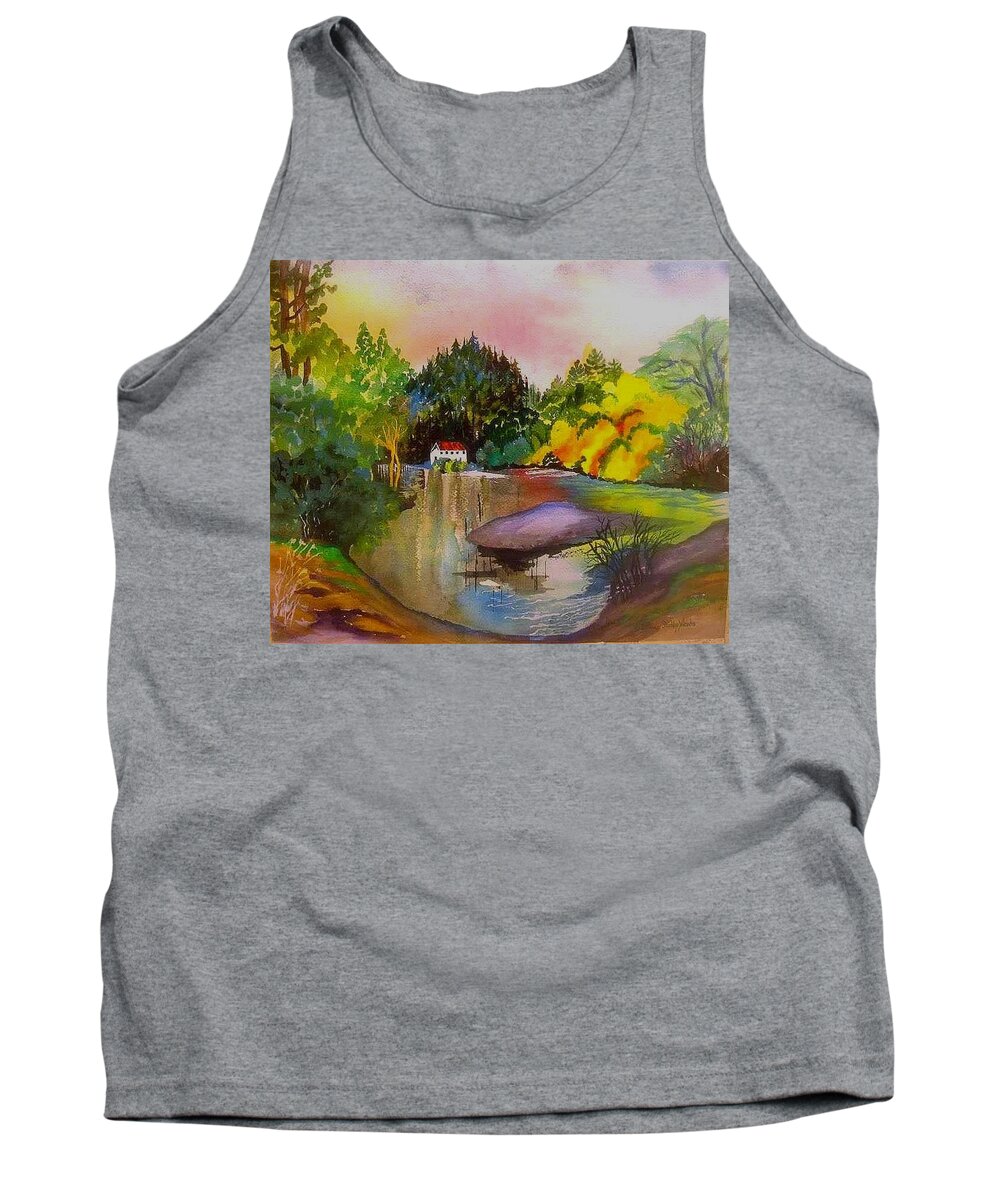 Landscape Russian River Tank Top featuring the painting Russian River Dream by Esther Woods