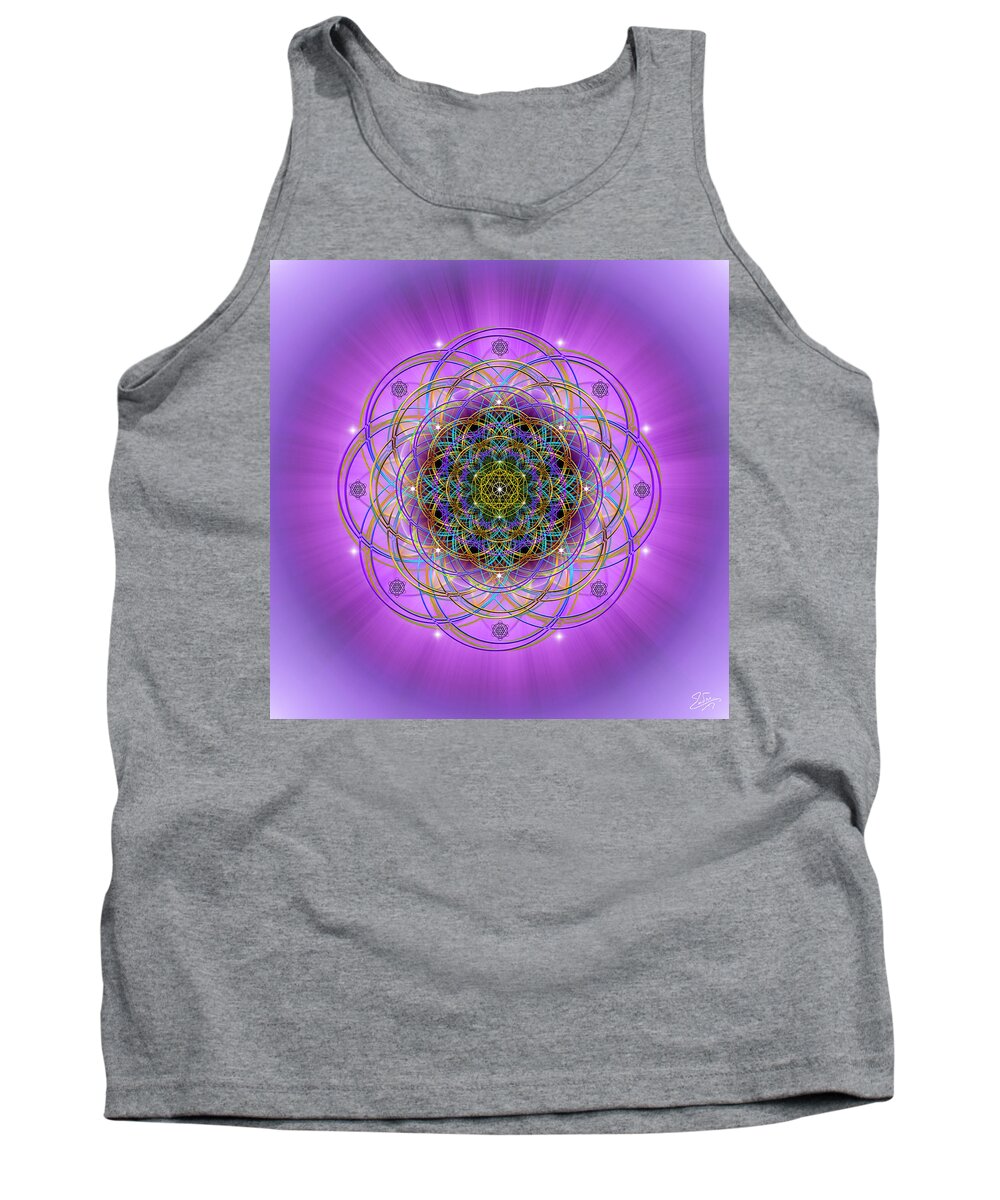 Endre Tank Top featuring the digital art Sacred Geometry 715 by Endre Balogh