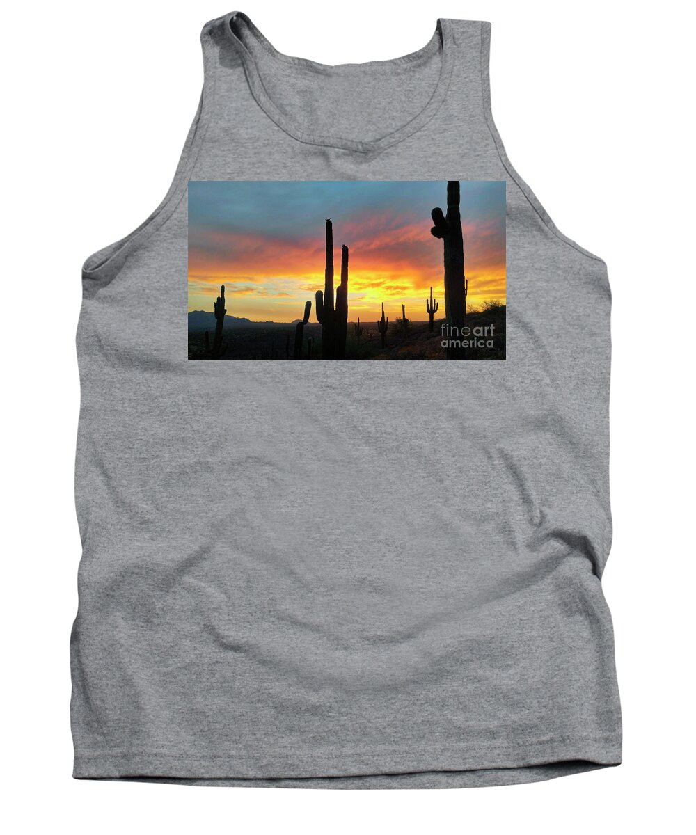 Anthony Citro Photography Tank Top featuring the photograph Saguaro Sunset by Anthony Citro