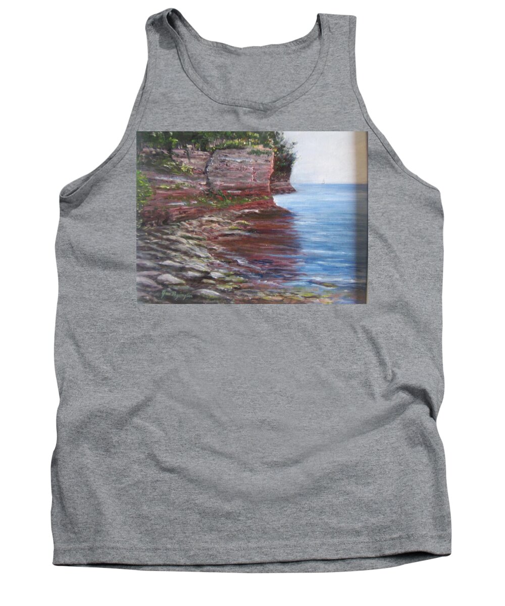 Whele State Park Tank Top featuring the painting Sail into the Light by Jan Byington