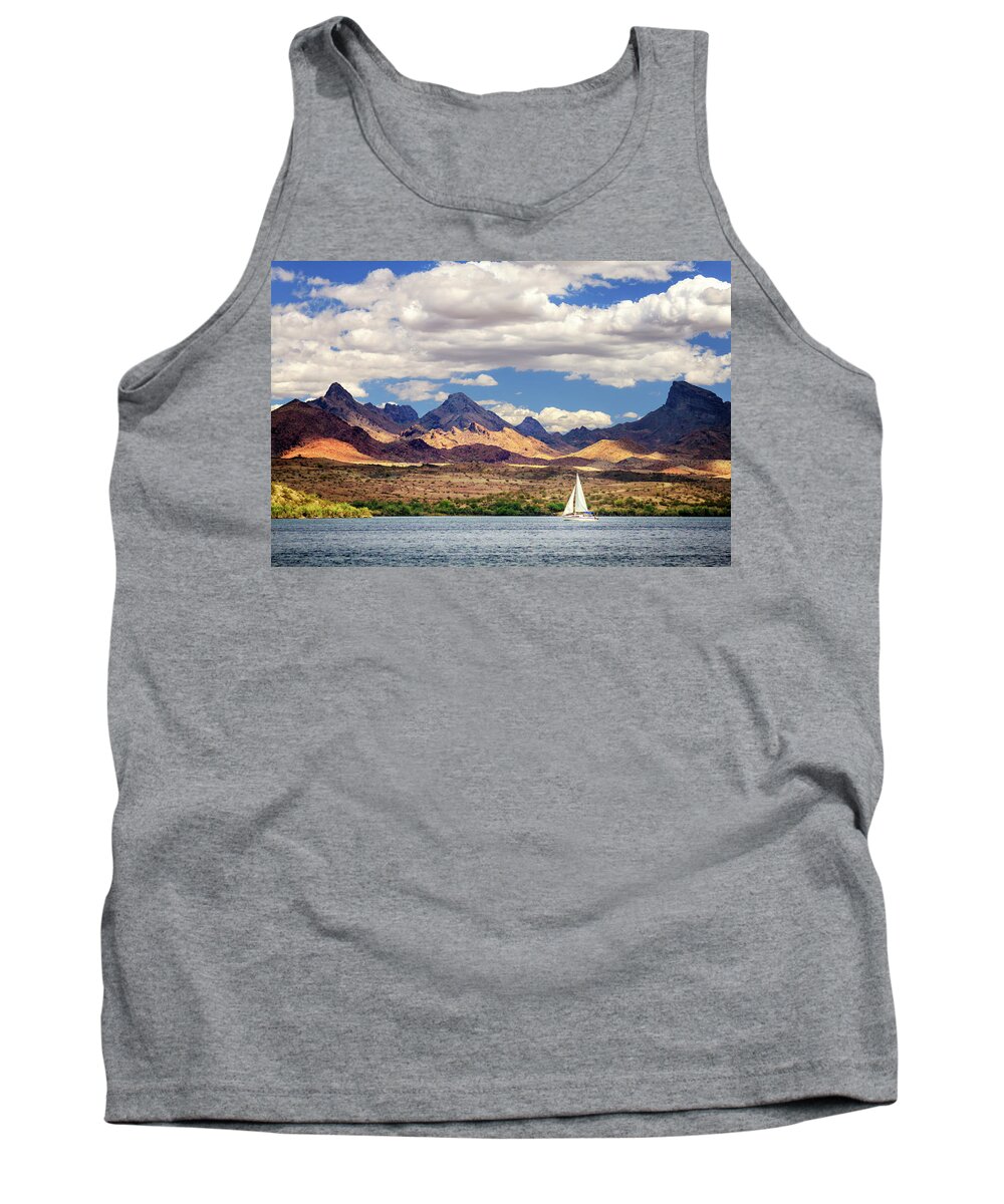 Sailing Tank Top featuring the photograph Sailing In Havasu by James Eddy