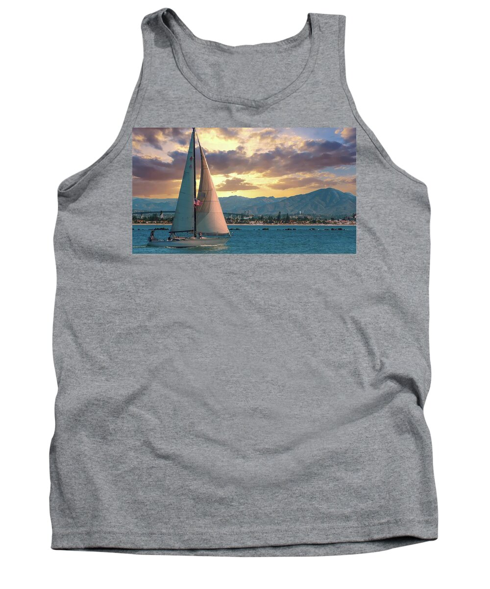 Sailing Tank Top featuring the photograph Sailing in San Diego by G Lamar Yancy