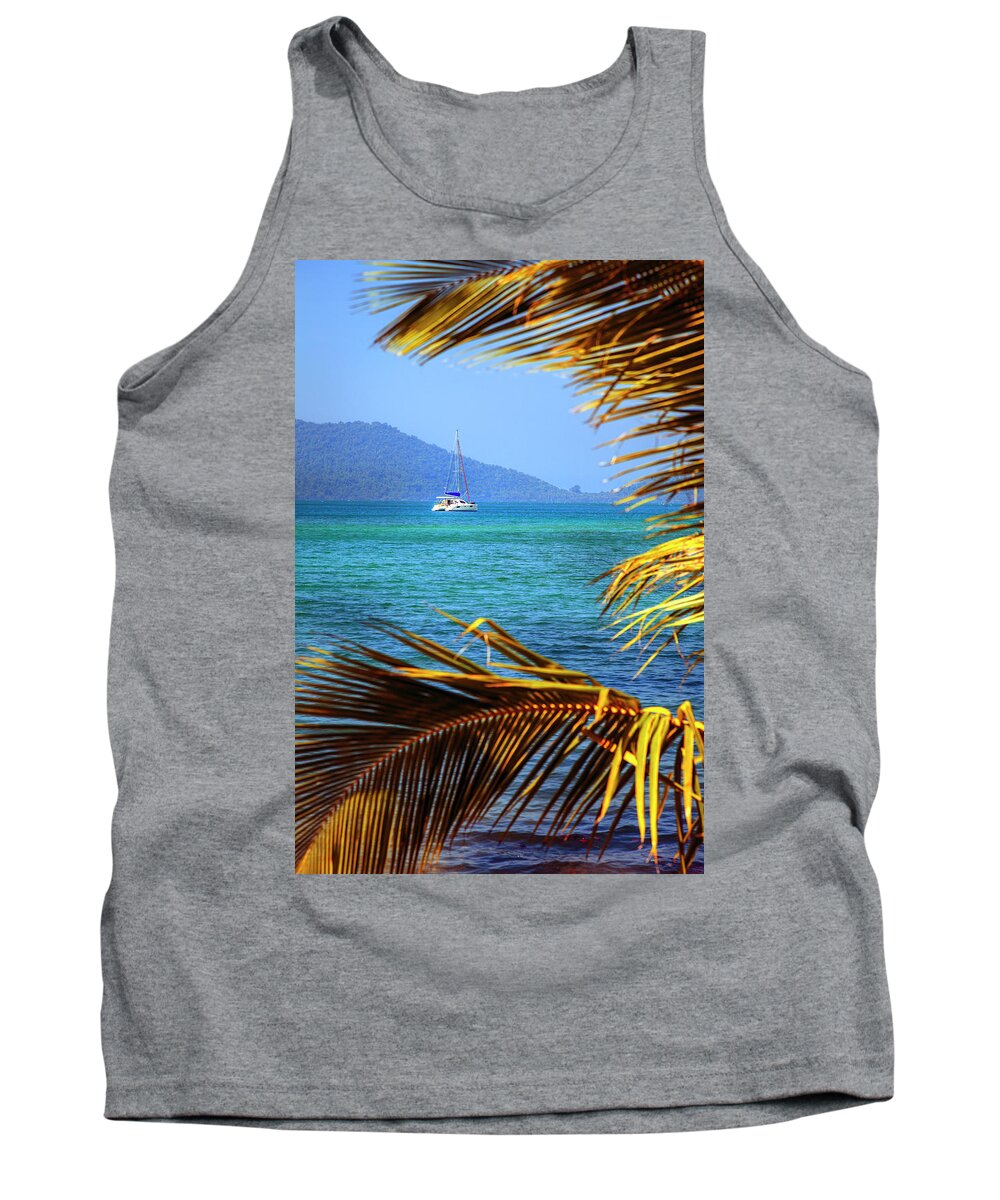 Sailboat Tank Top featuring the photograph Sailing vacation by Alexey Stiop
