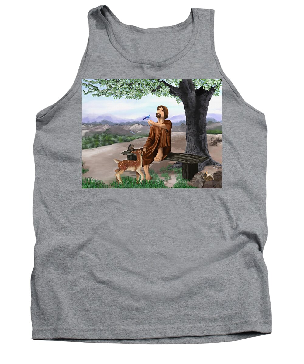 Saint Francis Tank Top featuring the painting Saint Francis by Susan Kinney