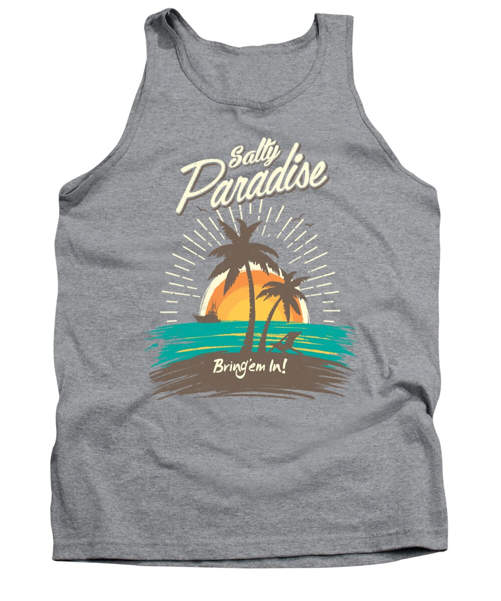 Paradise Tank Top featuring the digital art Salty Paradise by Kevin Putman