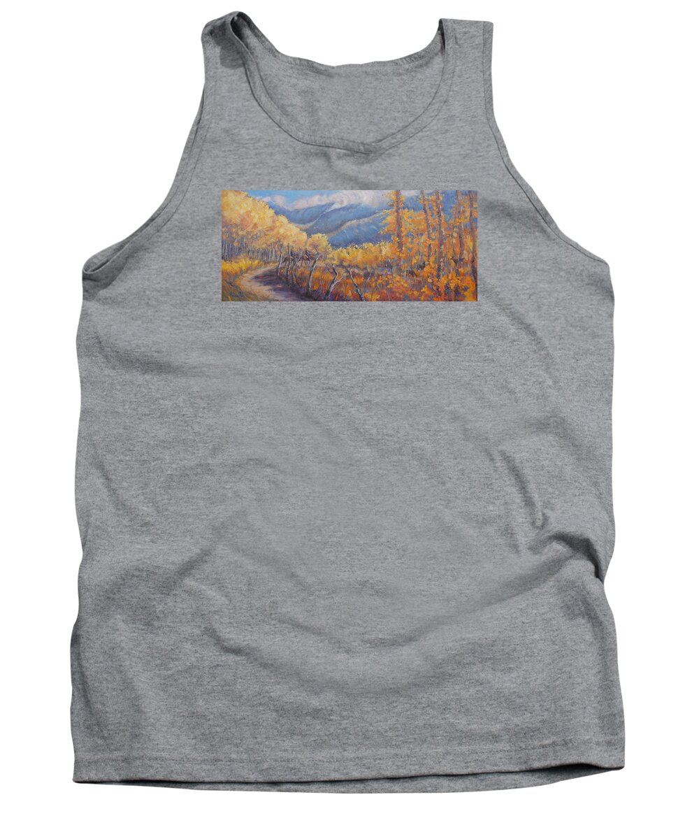 Oil On Panel Tank Top featuring the painting San Juan Mountain Gold by Gina Grundemann