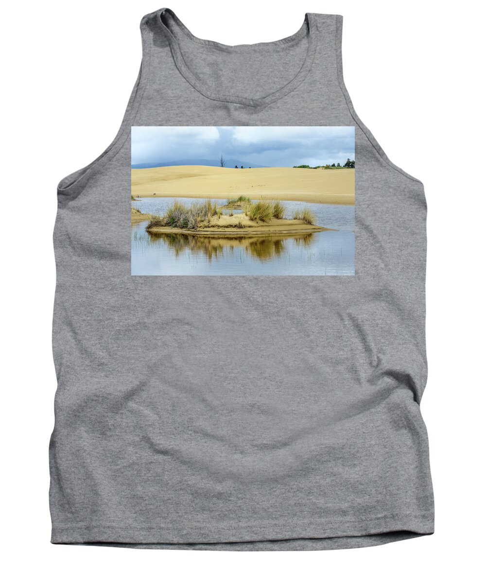 Ponds Tank Top featuring the photograph Sand Dunes and Water by Jerry Cahill
