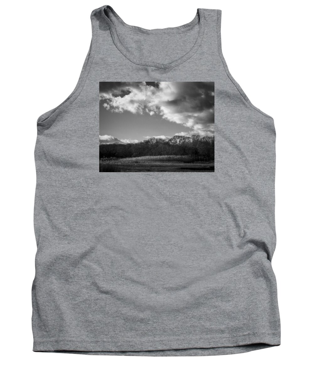 B&w Tank Top featuring the photograph Sandwich Marsh by Frank Winters