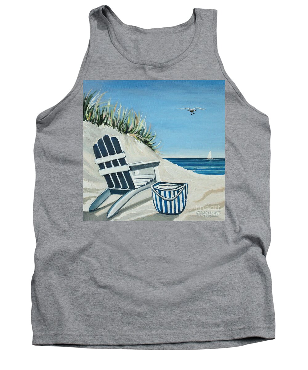 Beach Tank Top featuring the painting Sandy Cove by Elizabeth Robinette Tyndall