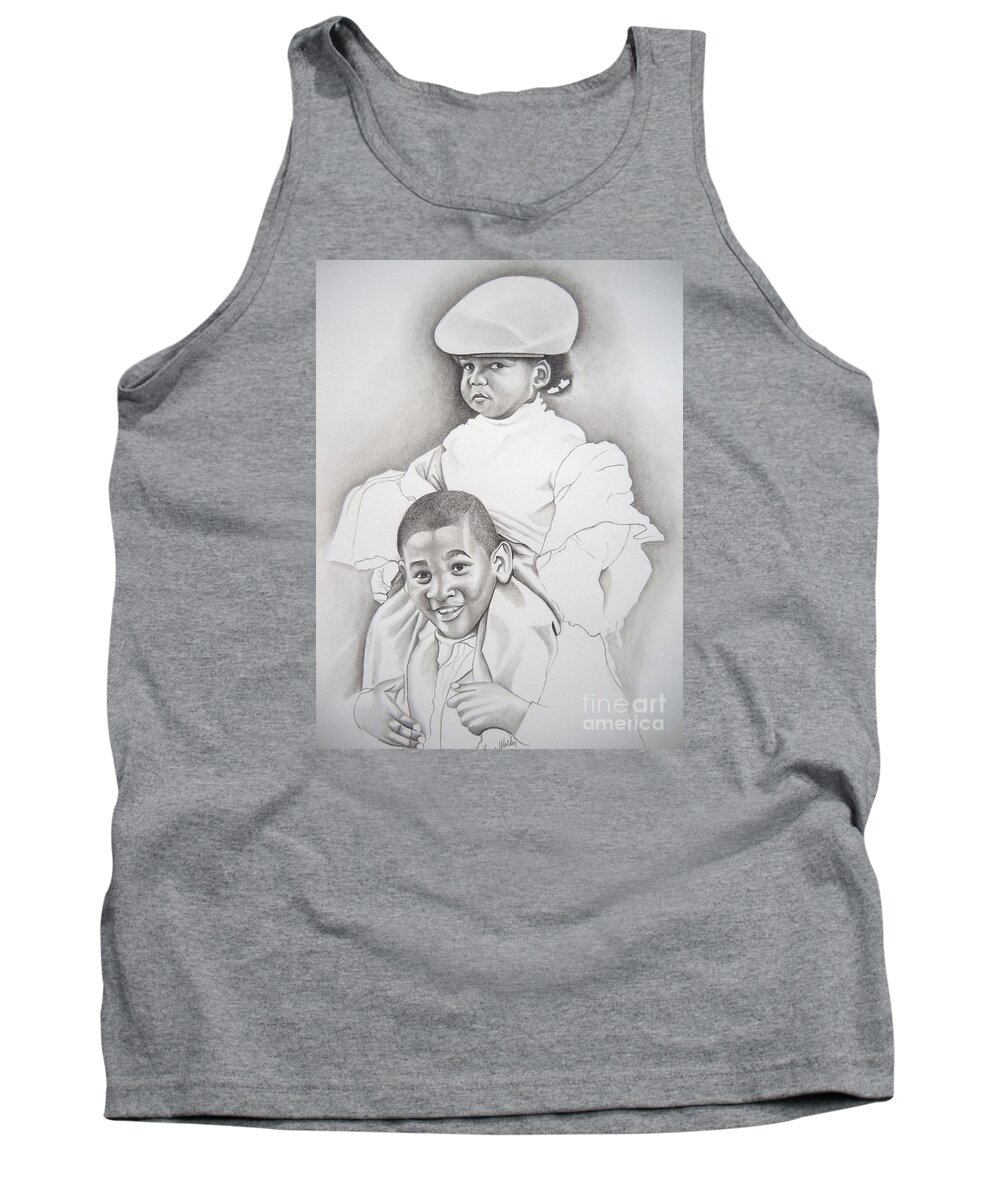 African American Art Tank Top featuring the drawing Say What by Sonya Walker
