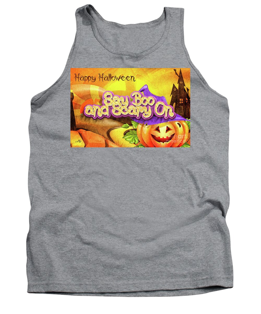 Scary On Tank Top featuring the digital art Scary On by Mo T