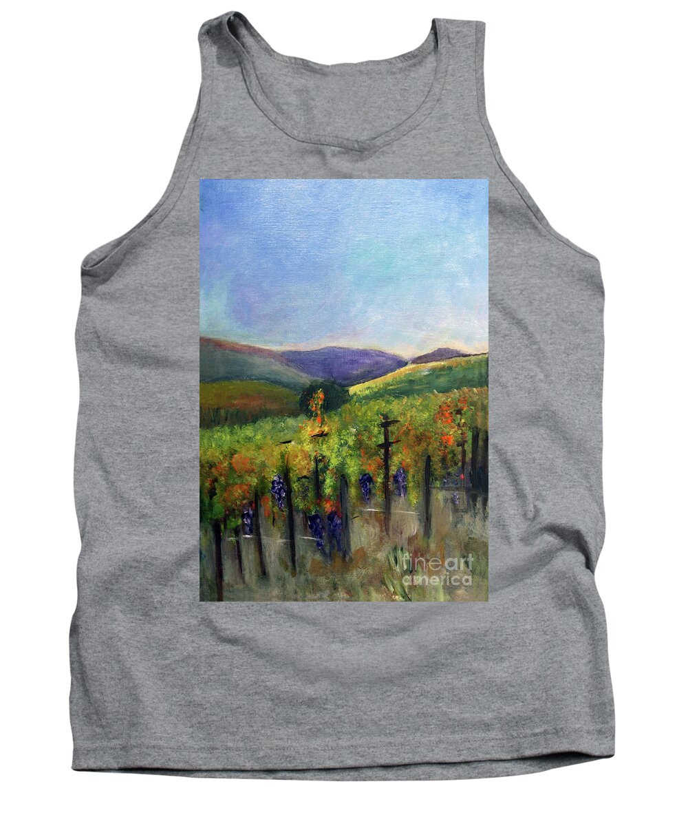 Art Tank Top featuring the painting Scotts Vineyard by Donna Walsh