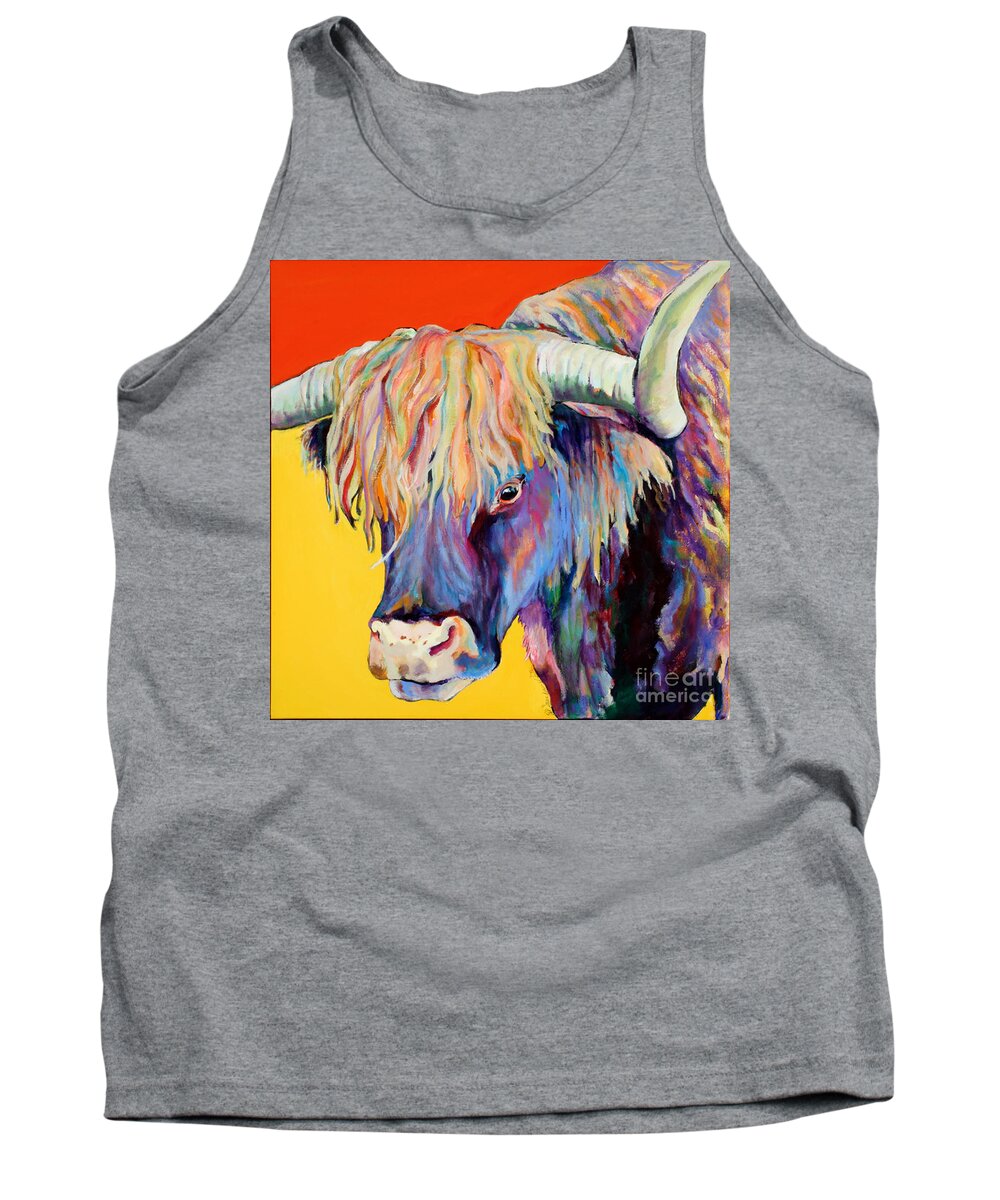 Farm Animal Tank Top featuring the painting Scotty by Pat Saunders-White