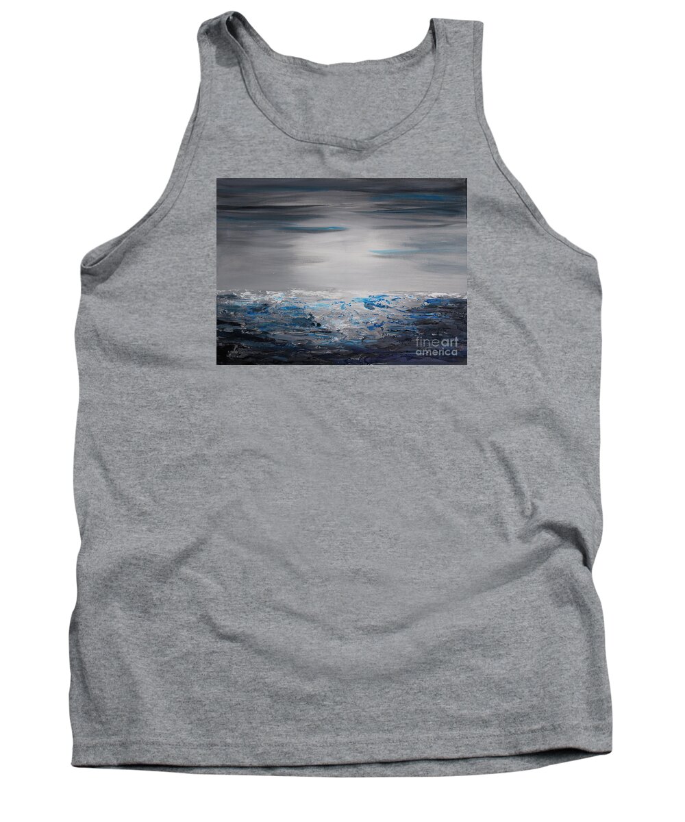 Black Tank Top featuring the painting Sea Breeze by Preethi Mathialagan