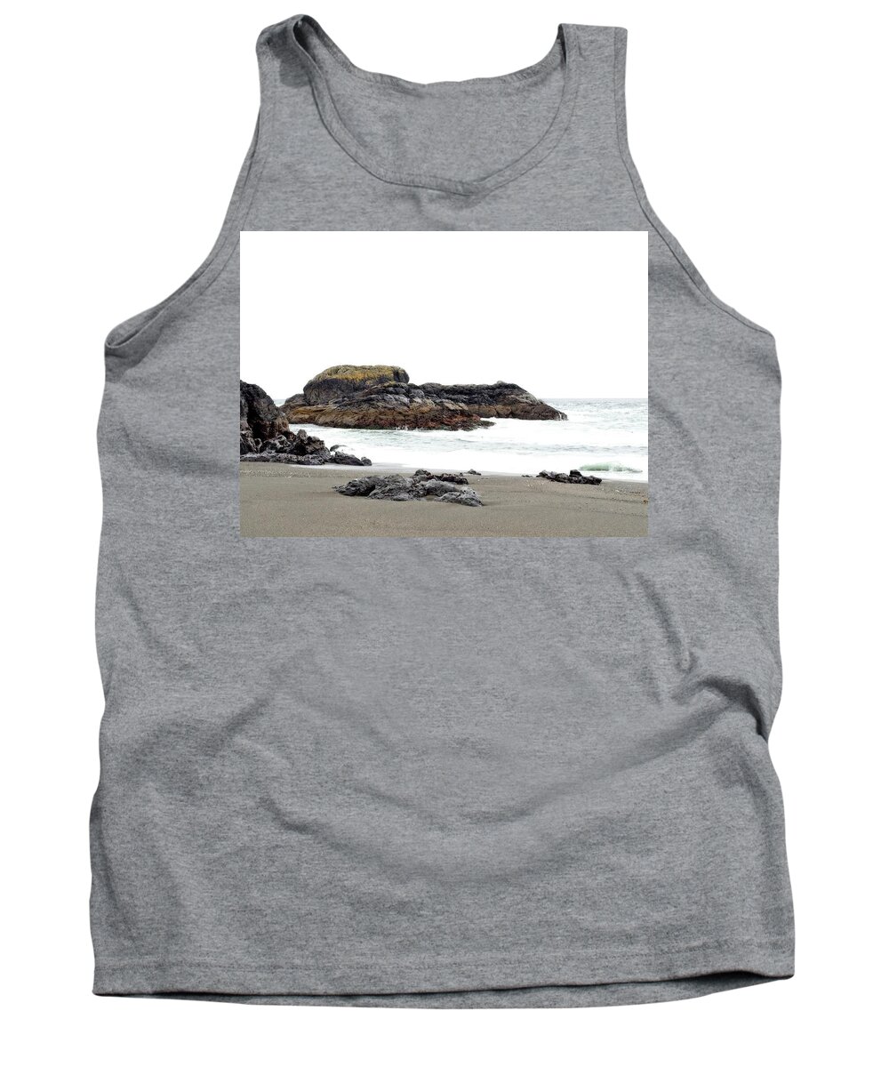 Landscape Tank Top featuring the photograph Sea Sand and Rocks by Allan Van Gasbeck