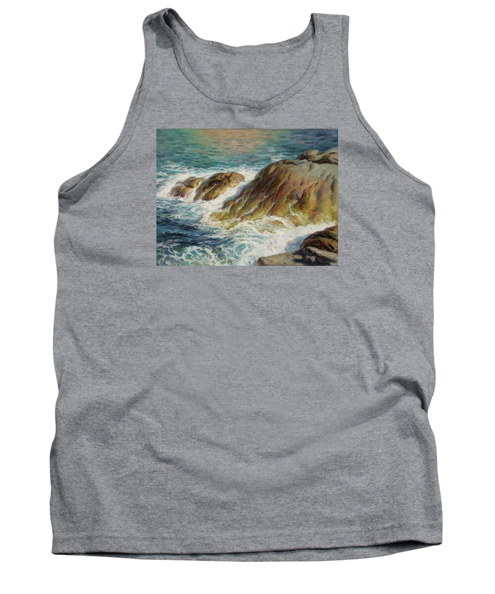 Sea Scape Tank Top featuring the painting Sea Symphony. Part 2. by Serguei Zlenko