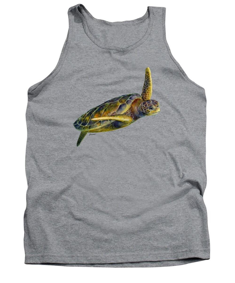 Underwater Tank Top featuring the painting Sea Turtle 2 by Hailey E Herrera