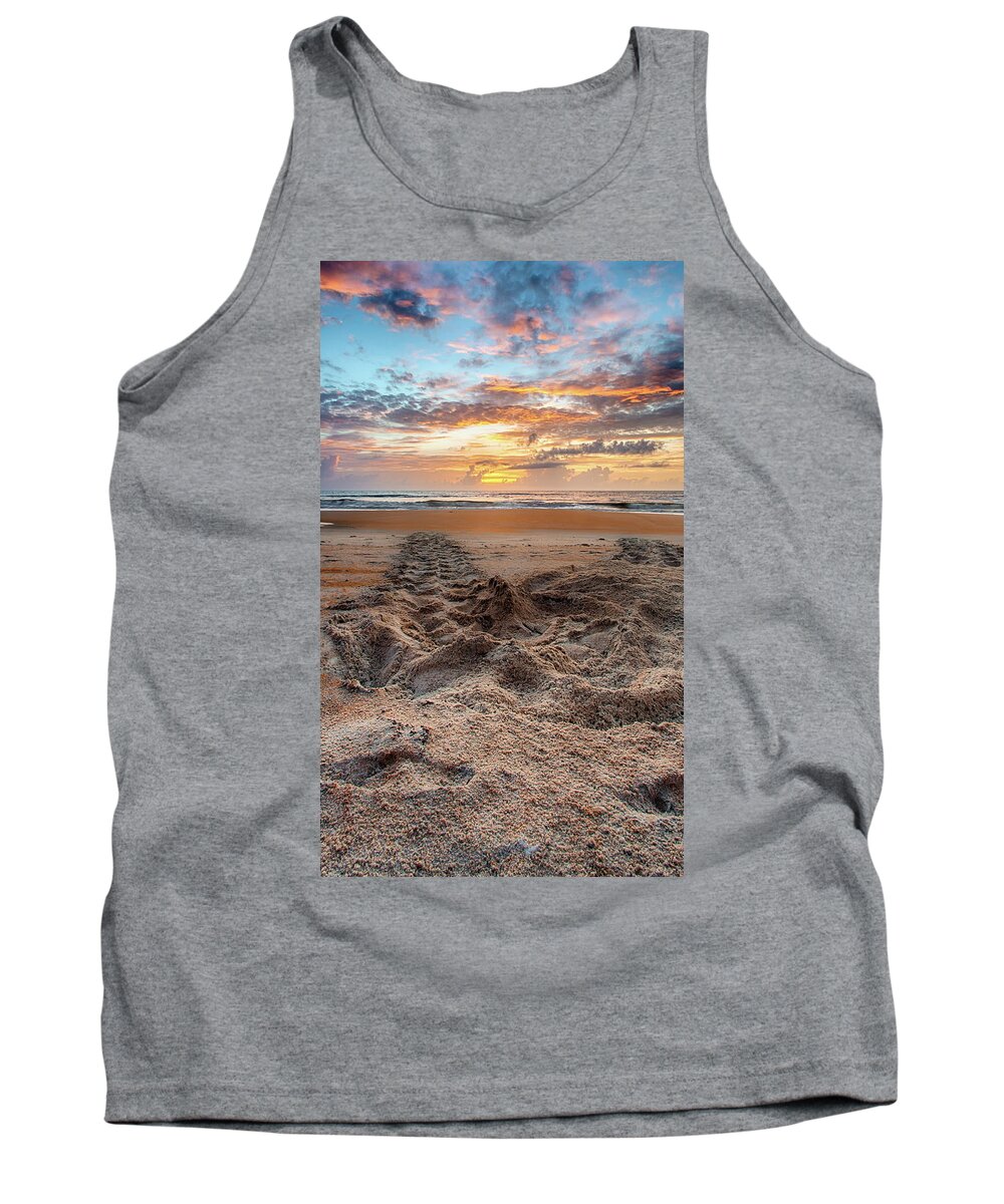 Turtle Tank Top featuring the photograph Sea Turtle Trails by Dillon Kalkhurst